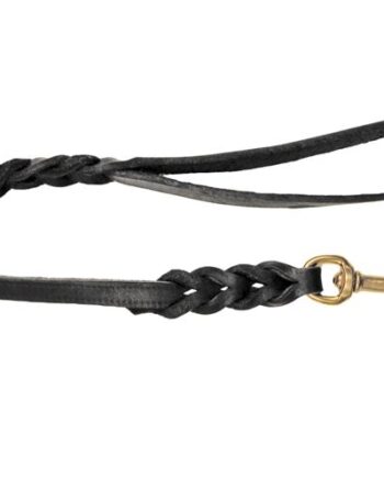 Alac Læderline  Sort    Messing  180cm