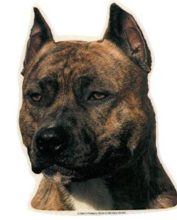 Amerikansk Staffords Terrier  Hv  Vælg: Klistermærke  Nøglering  Broche  Slipsenål  Mm