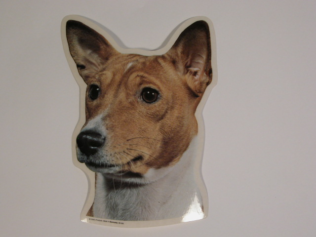 Basenji Hv Vælg: Klistermærke Nøglering Broche Slipsenål Mm