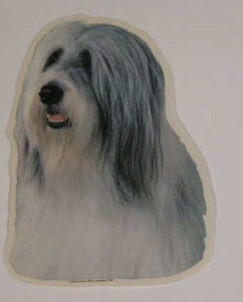 Bearded Collie  Hv  Vælg: Klistermærke  Nøglering  Broche  Slipsenål  Mm