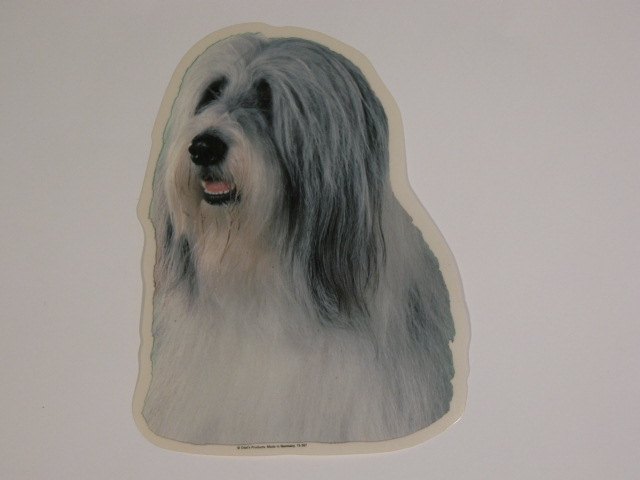 Bearded Collie Hv Vælg: Klistermærke Nøglering Broche Slipsenål Mm