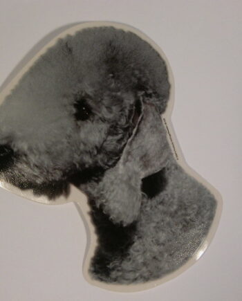 Bedlington Terrier  Hv  Vælg: Klistermærke  Nøglering  Broche  Slipsenål  Mm