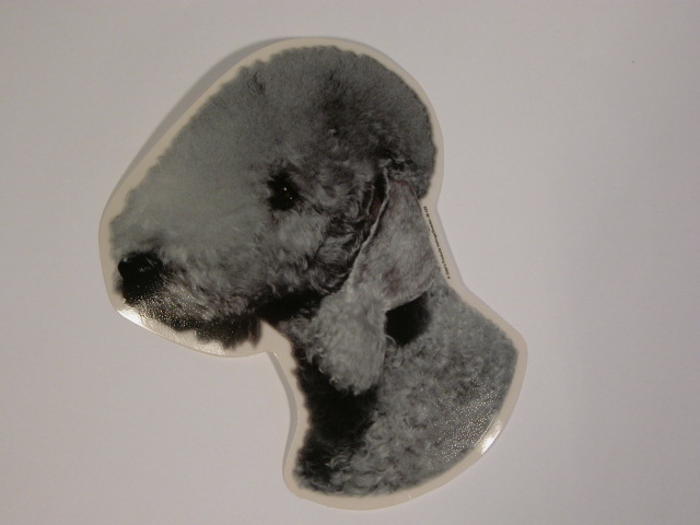 Bedlington Terrier Hv Vælg: Klistermærke Nøglering Broche Slipsenål Mm
