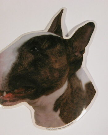Bull Terrier  Sort Hvid  Hv  Vælg: Klistermærke  Nøglering  Broche  Slipsenål  Mm