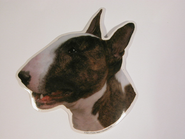Bull Terrier Sort Hvid Hv Vælg: Klistermærke Nøglering Broche Slipsenål Mm