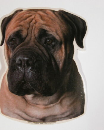 Bullmastiff  Hv  Vælg: Klistermærke  Nøglering  Broche  Slipsenål  Mm
