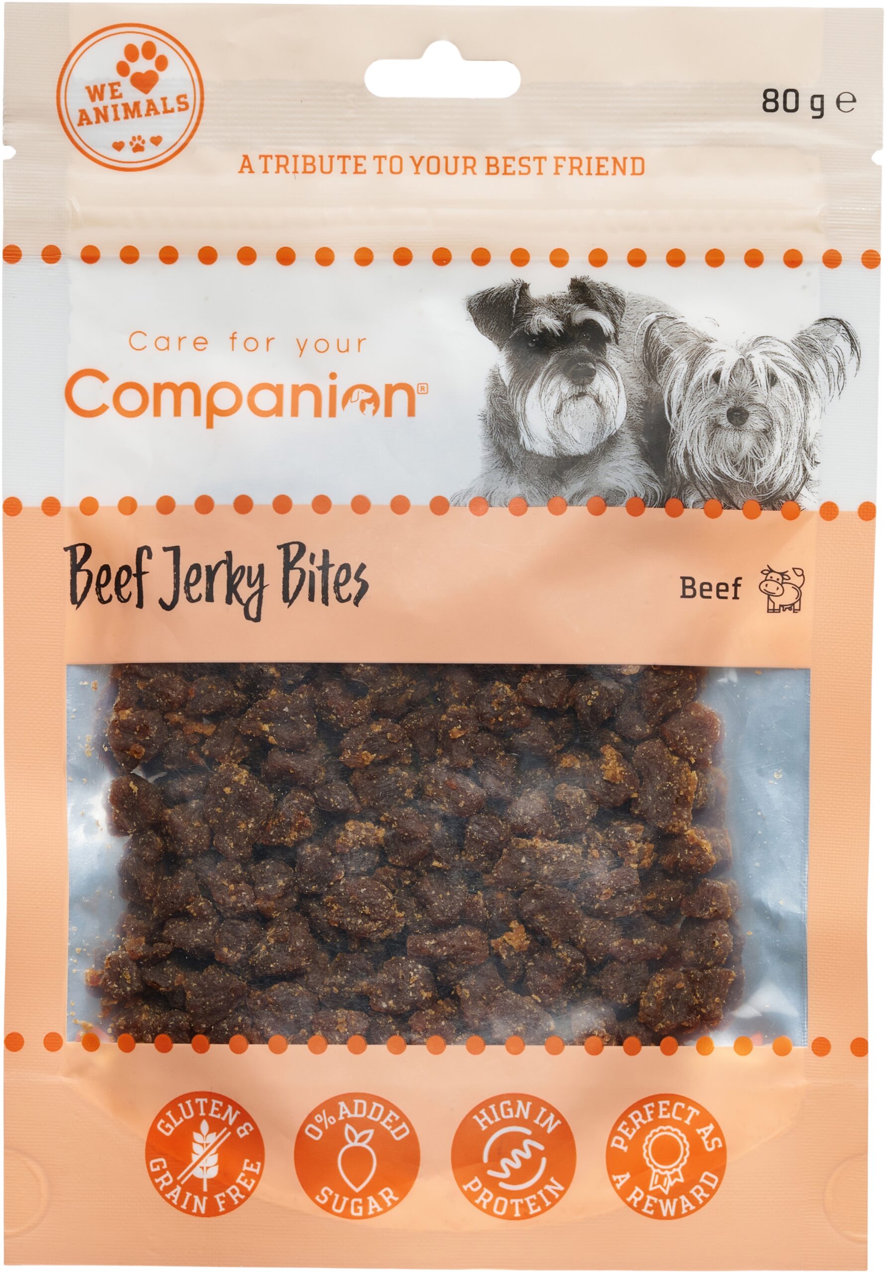 Companion Beef Jerky Bites Tørret Oksekød Bidder 80g
