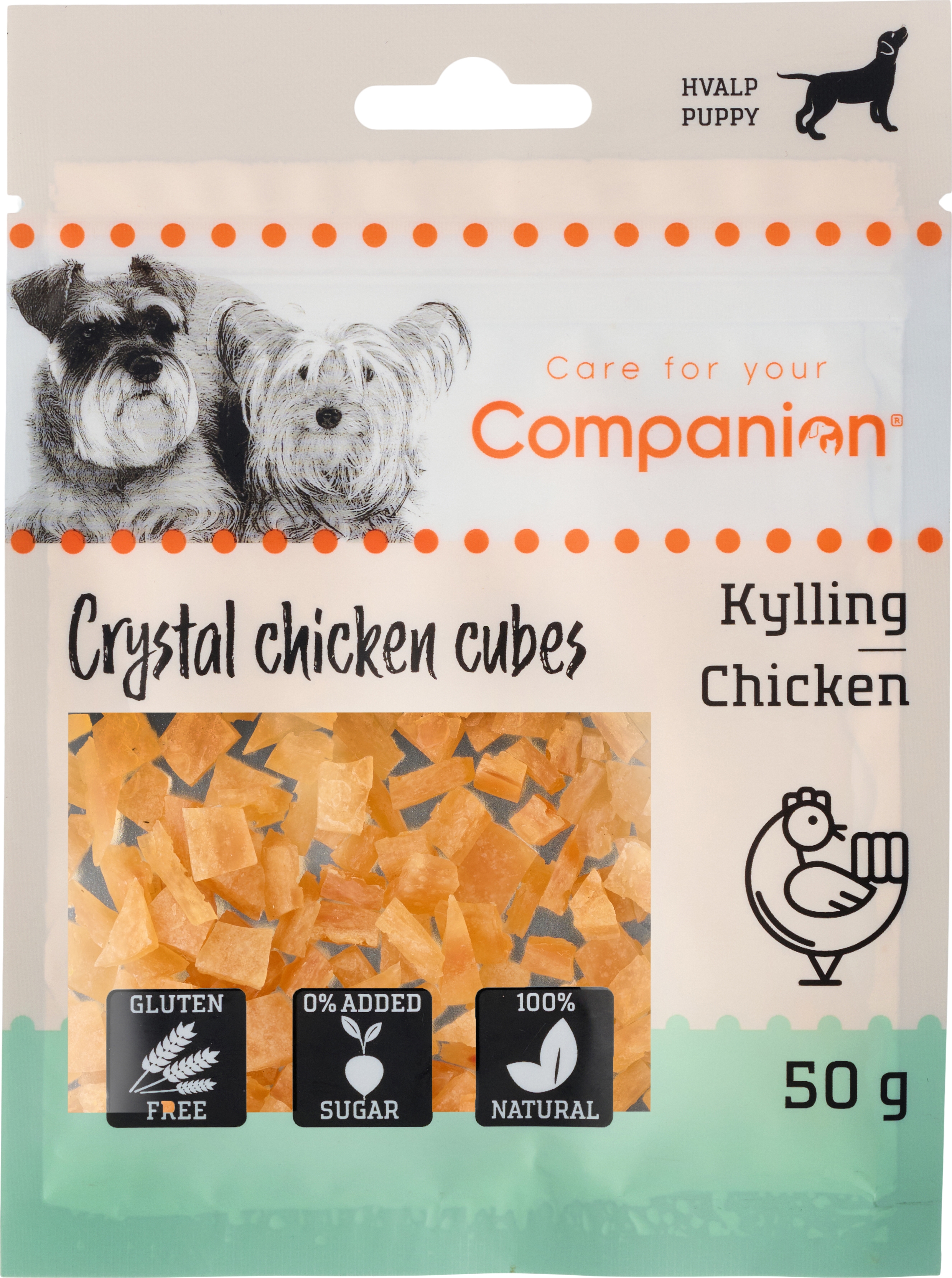 Companion Crystal Cubes Puppy  Kylling  50g