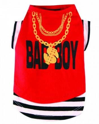 Doggydolly Trendy Rød Hunde- -shirt  Bad Boy