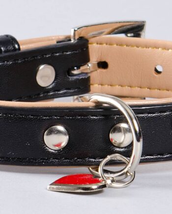 Halsbånd Med Røde Hjerter Og Lille Hjertevedhæng