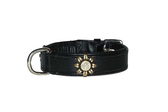 Halsbånd Quot Sunshine Quot Sort Læder Med Super Flotte Quot Sol-beslag Quot