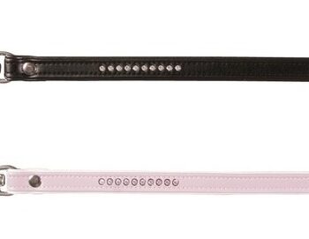 Hundeline Med Håndtag  Fashion Med   Række Swaroski Krystaller  Rød