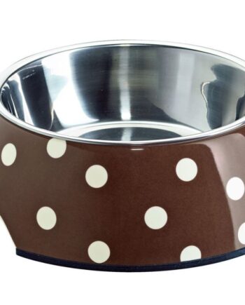 Hunter Dots   Brun Med Prikker  Melamin Skål Med Stål-indsats