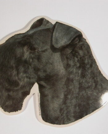 Kerry Blue Terrier  Hv  Vælg: Klistermærke  Nøglering  Broche  Slipsenål  Mm