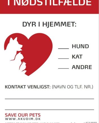 Klistermærke  Quot Dyr   Hjemmet Quot  2stk