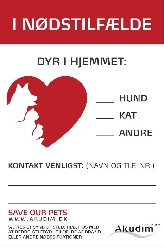 Klistermærke Quot Dyr Hjemmet Quot 2stk