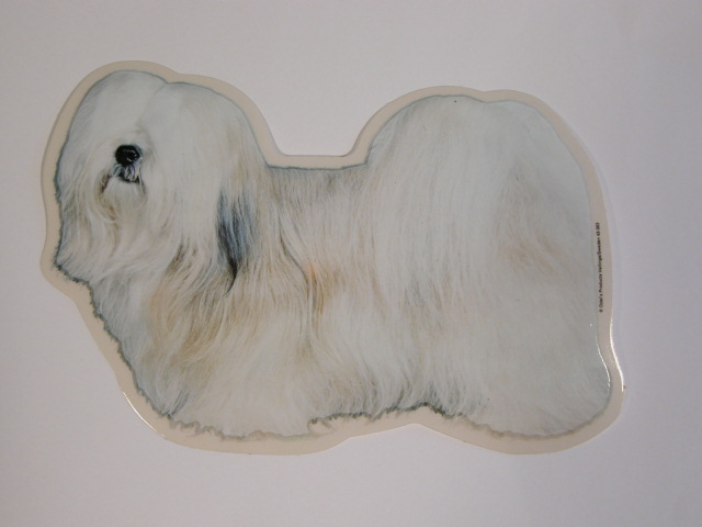 Lhasa Apso St Vælg: Klistermærke Nøglering Broche Slipsenål Mm