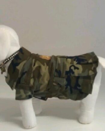 Mørkegrøn Camouflage Kjole Med Bælte