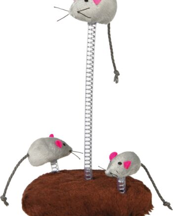 Musefamilie På Fjeder  Med Catnip  Ass  Farve