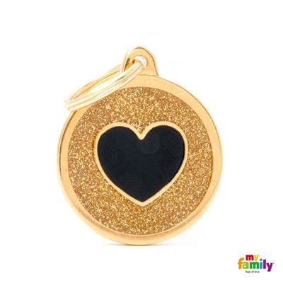 My Family Stor Rundt Glitter Hjerte Flere Farver