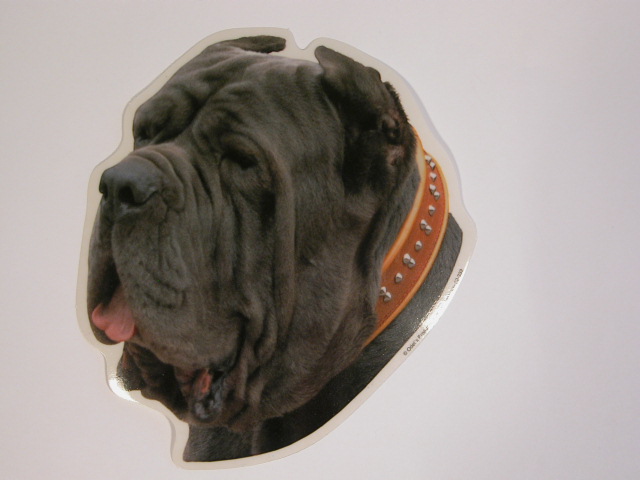 Neapolitansk Mastiff Hv Vælg: Klistermærke Nøglering Broche Slipsenål Mm