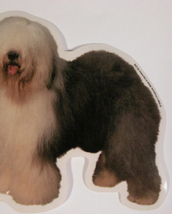 Old English Sheepdog  St  Vælg: Klistermærke  Nøglering  Broche  Slipsenål  Mm