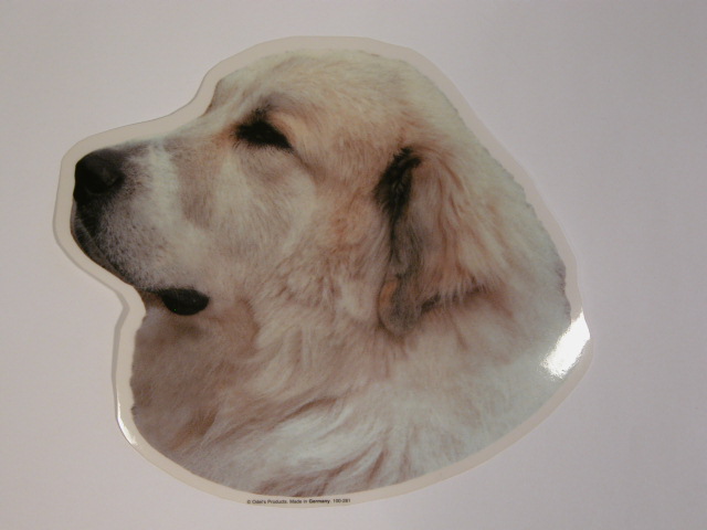 Pyreneerhund Vælg: Klistermærke Nøglering Broche Slipsenål Mm