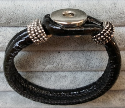 Quot High Shine Quot Armbånd Lak-look Til Snap Knap Sort Måler Ca 21 Cm Spar 50 -