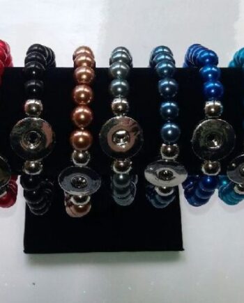 Quot Pearl Quot  Armbånd Til Snap Knap  Large  Indvendigt Mål Ca  21 Cm  Men Elastisk