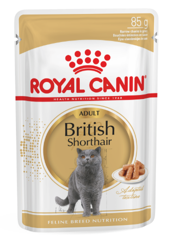 Royal Canin British Shorthair Gravy  Tynde Bidder   Sovs  Vådfoder  Til Katte Over   år  12 Ps    85