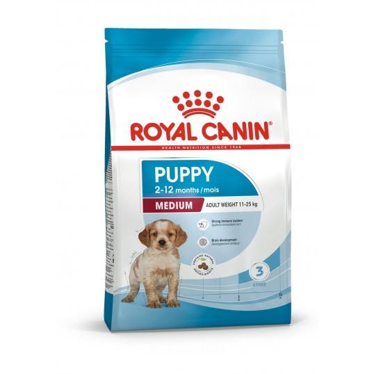 Royal Canin Medium Puppy Fra Til 12 Måneder Voksenvægt 11-25 Kg Hund 12kg