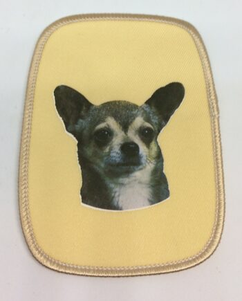 Stofmærke Med Chihuahua  Korthåret  Hv