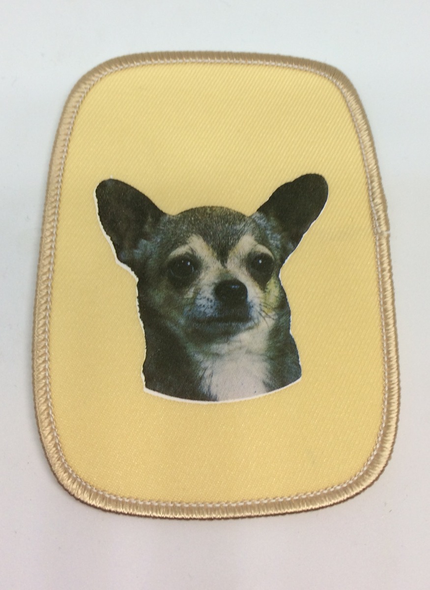 Stofmærke Med Chihuahua Korthåret Hv