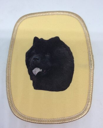 Stofmærke Med Chow Chow  Sort  Hv