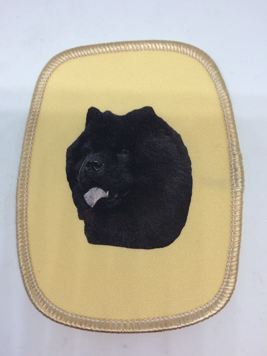 Stofmærke Med Chow Chow Sort Hv