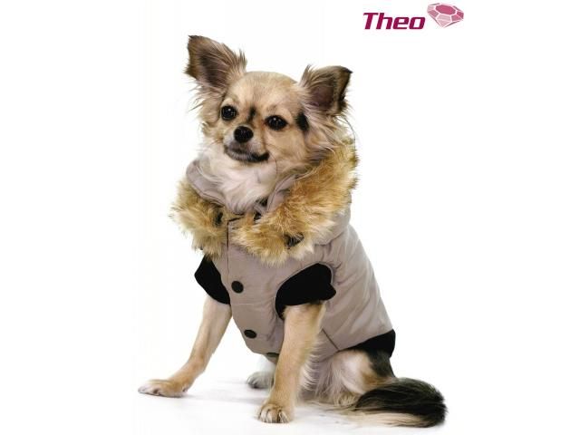 Theo Vest Beige Farvet Med Pels Krave Imiteret Pels