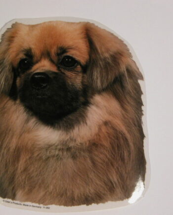 Tibetansk Spaniel  Hv  Vælg: Klistermærke  Nøglering  Broche  Slipsenål  Mm