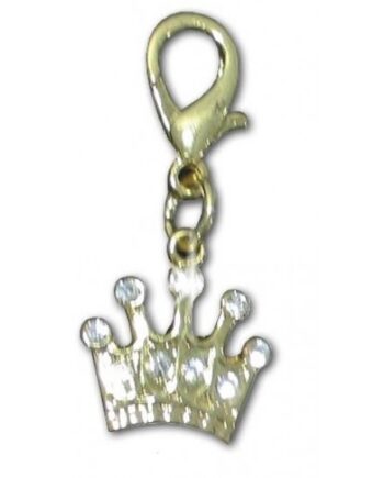 Vedhæng Krone   Guld Eller Sølv Look Og Med  Quot Diamanter Quot