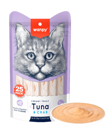 Wanpy Cat 25 Pack Creamy Lickable Treat Tuna   Crab 350g  25x14g