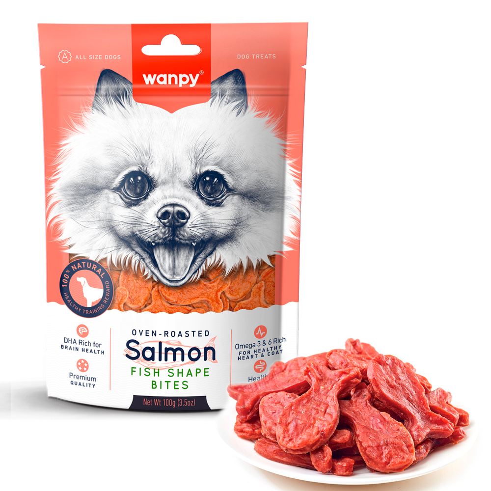 Wanpy Salmon Fish Shape Bites  100g