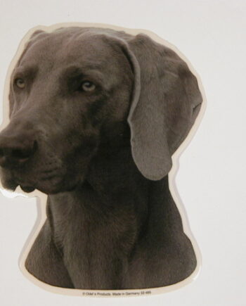 Weimaraner  Vælg: Klistermærke  Nøglering  Broche  Slipsenål  Mm