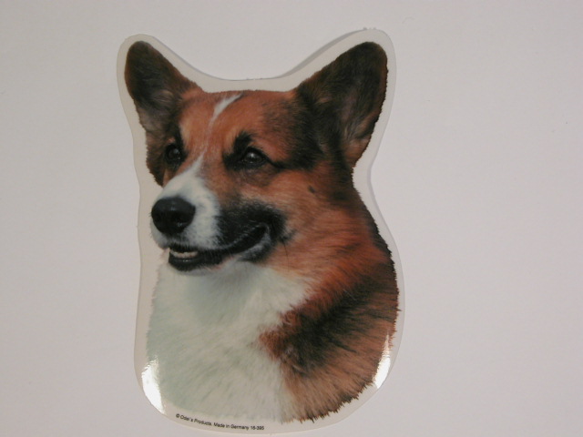 Welsh Corgi Pembroke Hv Vælg: Klistermærke Nøglering Broche Slipsenål Mm