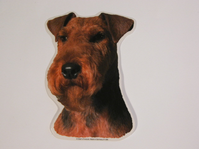 Welsh Terrier Hv Vælg: Klistermærke Nøglering Broche Slipsenål Mm