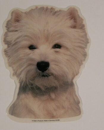 West Highland White Terrier  Hv  Vælg: Klistermærke  Nøglering  Mm