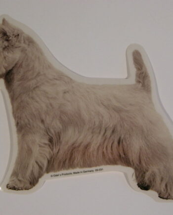 West Highland White Terrier  St  Vælg: Klistermærke  Nøglering  Broche  Slipsenål  Mm