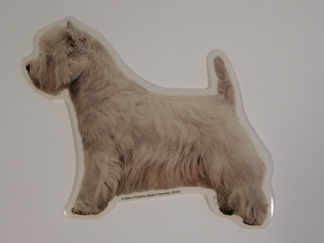 West Highland White Terrier St Vælg: Klistermærke Nøglering Broche Slipsenål Mm