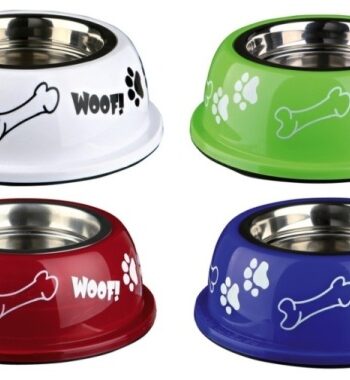 Woof Hundeskål   Plastik Med Rustfri Stål Skål