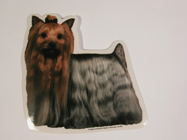 Yorkshire Terrier St Vælg: Klistermærke Nøglering Broche Slipsenål Mm