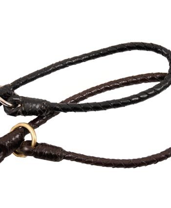 -cool Rundflettet Læderhalsbånd Med Kvælereffekt