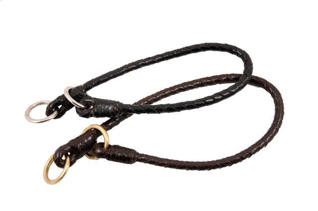 -cool Rundflettet Læderhalsbånd Med Kvælereffekt